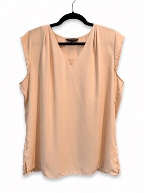 Banana Republic Effortless Chic Blush Sleeveless Modern Blouse Large
